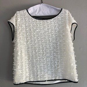 Ann Taylor Blouse with Woven Ribbon Bows